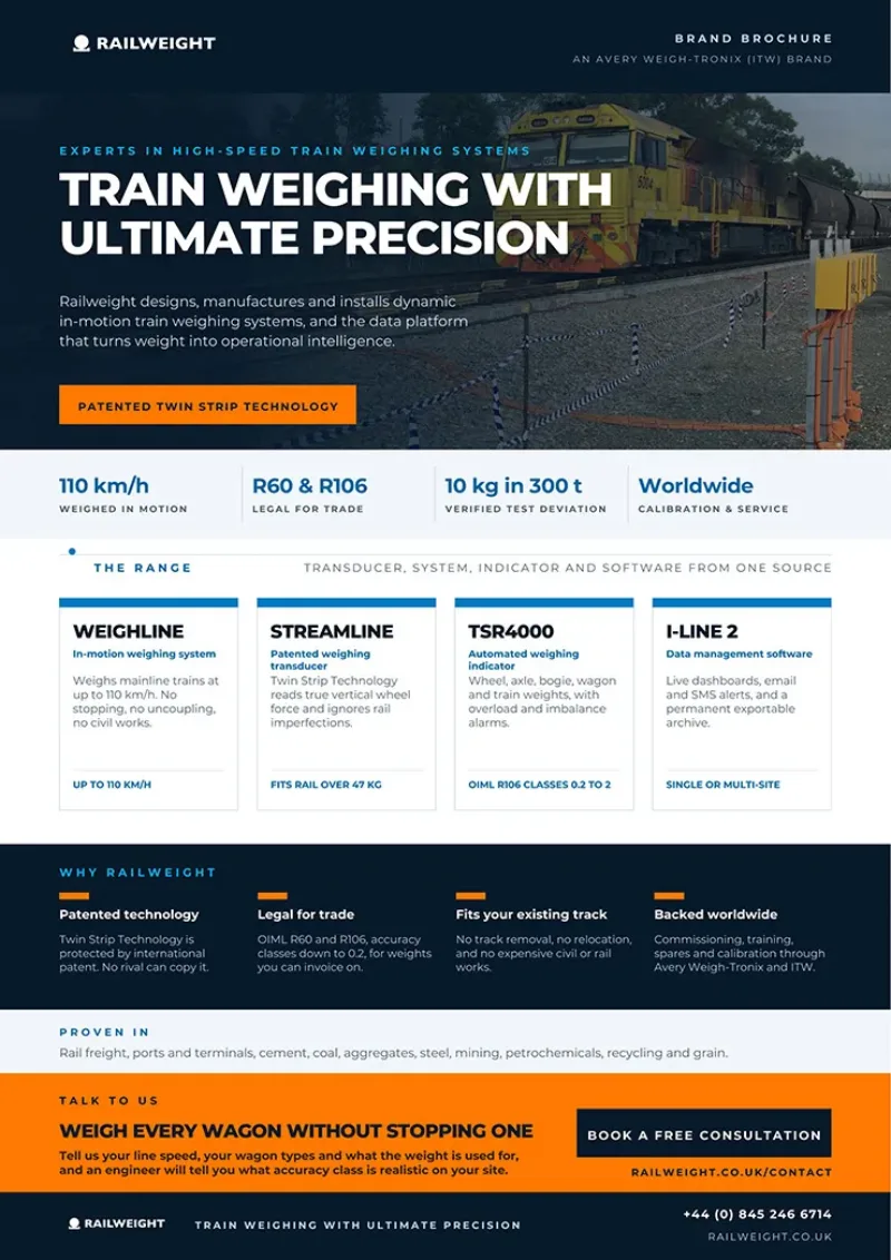 Railweight Train Weighbridge Supplier Brochure